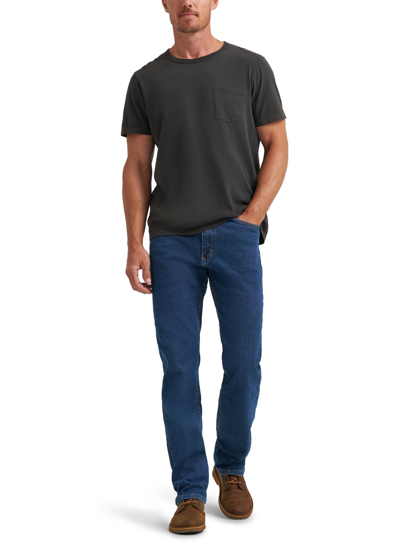 Regular Fit Comfort Flex Waist Jean, Dark Stonewash, 42W x 30L