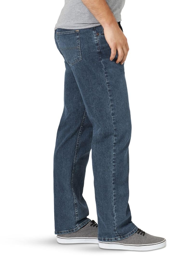 Wrangler Authentics Men's Comfort Flex Waist Relaxed Fit Jean, Smoke, 42W X 34L