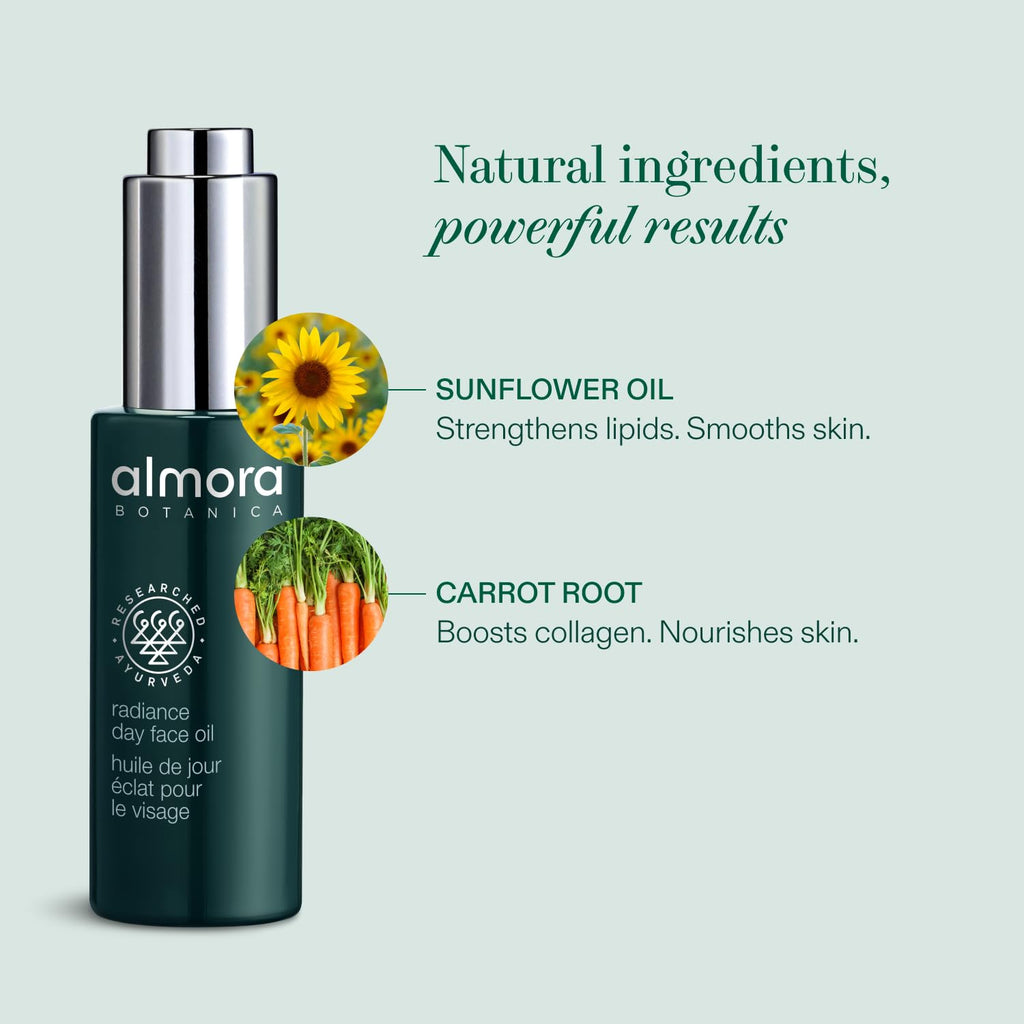 Almora Botanica Restorative Day Face Oil, 15mL | Age-Defying Facial Oil with Bio-Retinol & Sunflower | Smooths Fine Lines & Restores Texture | Ultra-Light, Non-Greasy, Vegan Skincare