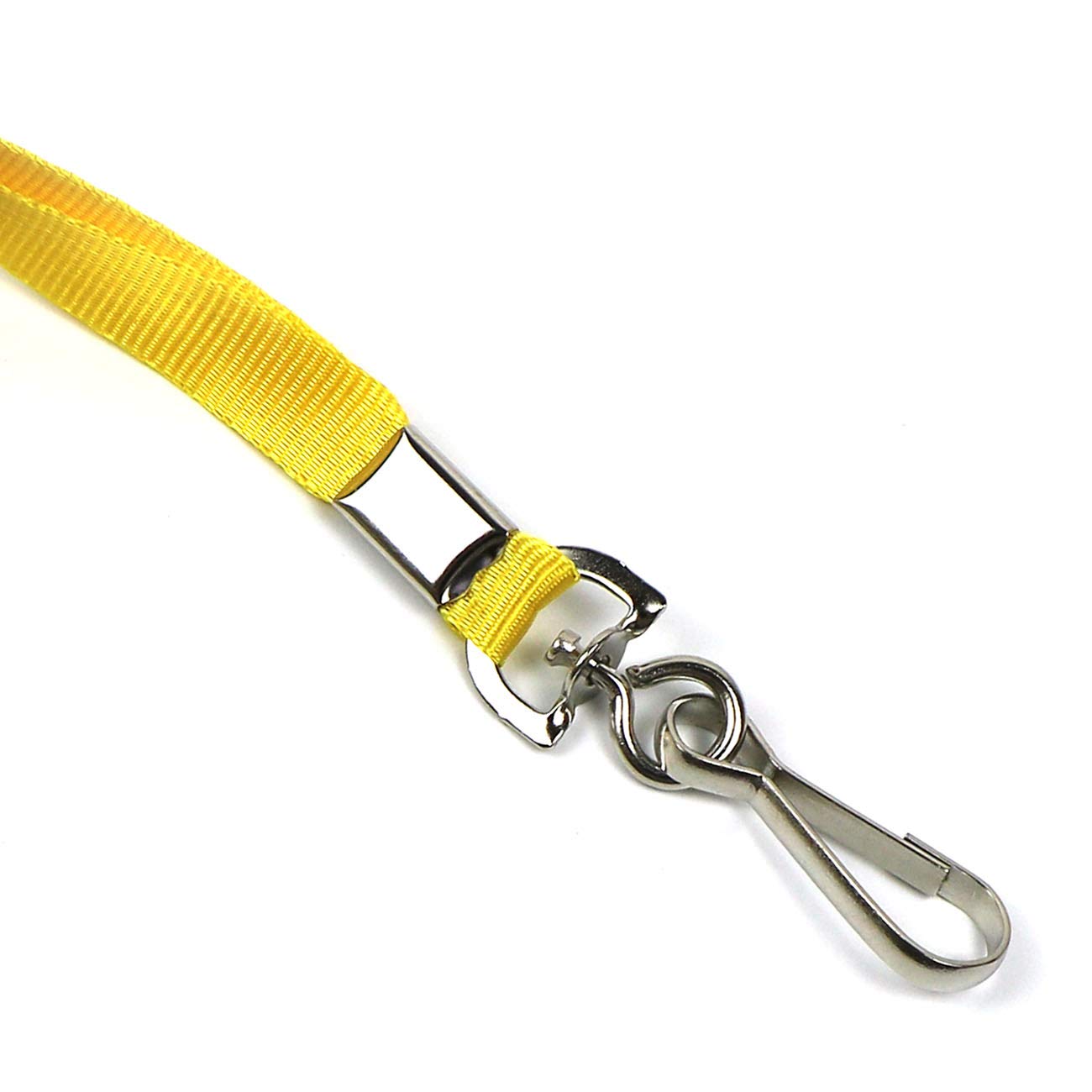 Beebel Yellow Lanyards 100 Pcs Lanyard for Id Badges Flat Lanyard with Badge Clip with J-Hook (Yellow)
