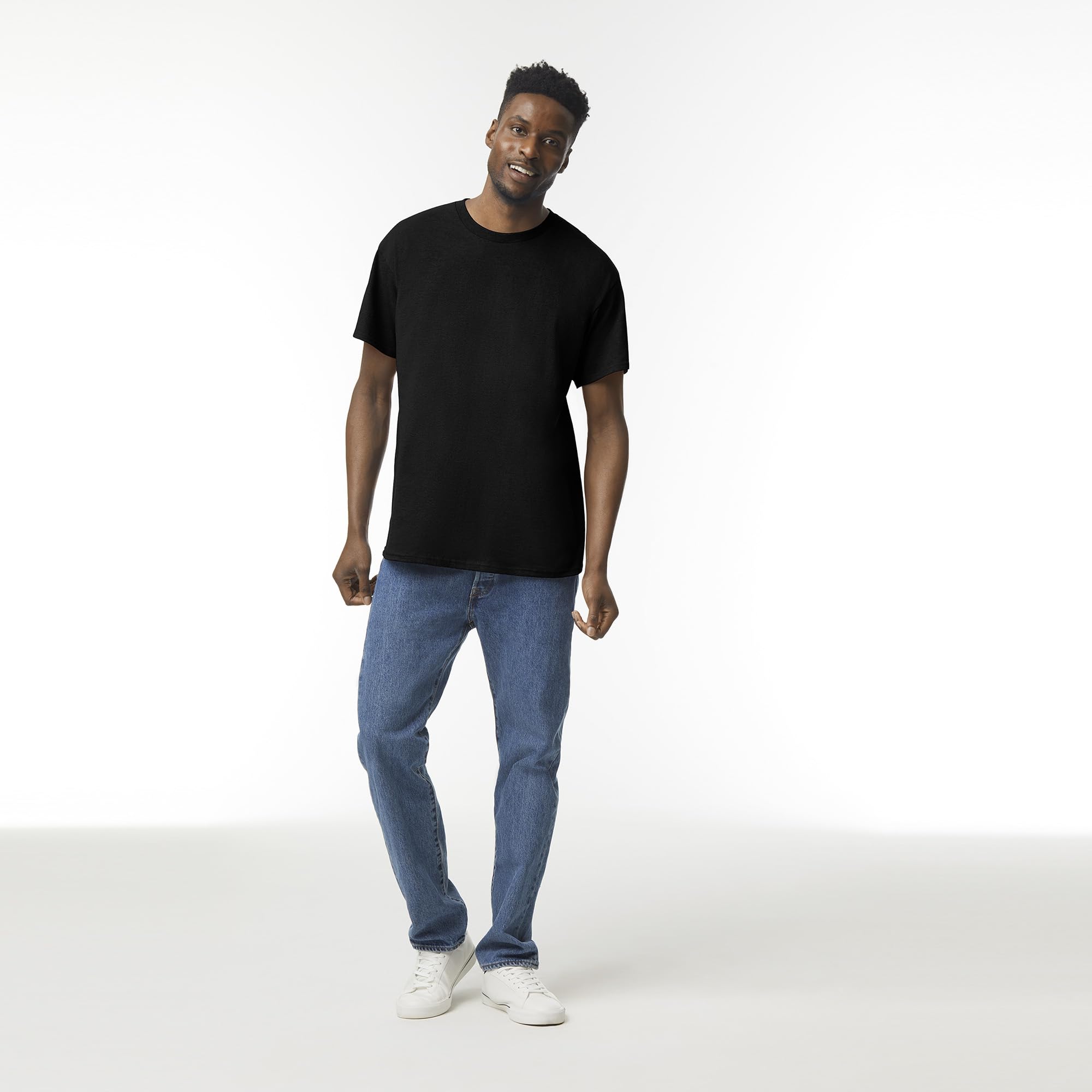 Gildan mens Heavy Cotton T-shirt, Style G5000, Multipack T Shirt, Black (3-pack), 3X-Large US