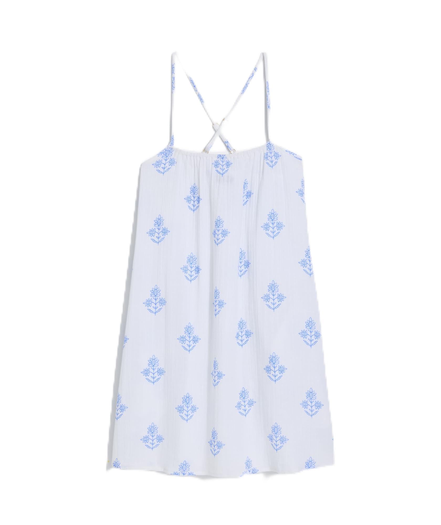 vineyard vines Marnie Gauze Mini Cover-Up Dress, White Cap Print, XS