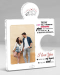 QPVXSST Romantic Couple Picture Frame Displays 4x6 Photo, Engagement Anniversary Wedding Photo Frame for Couples, I Found My Missing Piece Love Gifts for Girlfriend Boyfriend