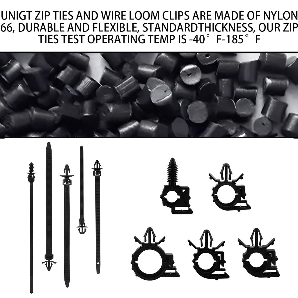 BELOMI Car Wire Loom Clips, Automotive Push Mount Cable Zip Tie, 150 Pcs Auto Wire Loom Routing Clip Assortment, Wiring Harness Clip and Fastener, Replacement Parts for Cars Boat Trailer
