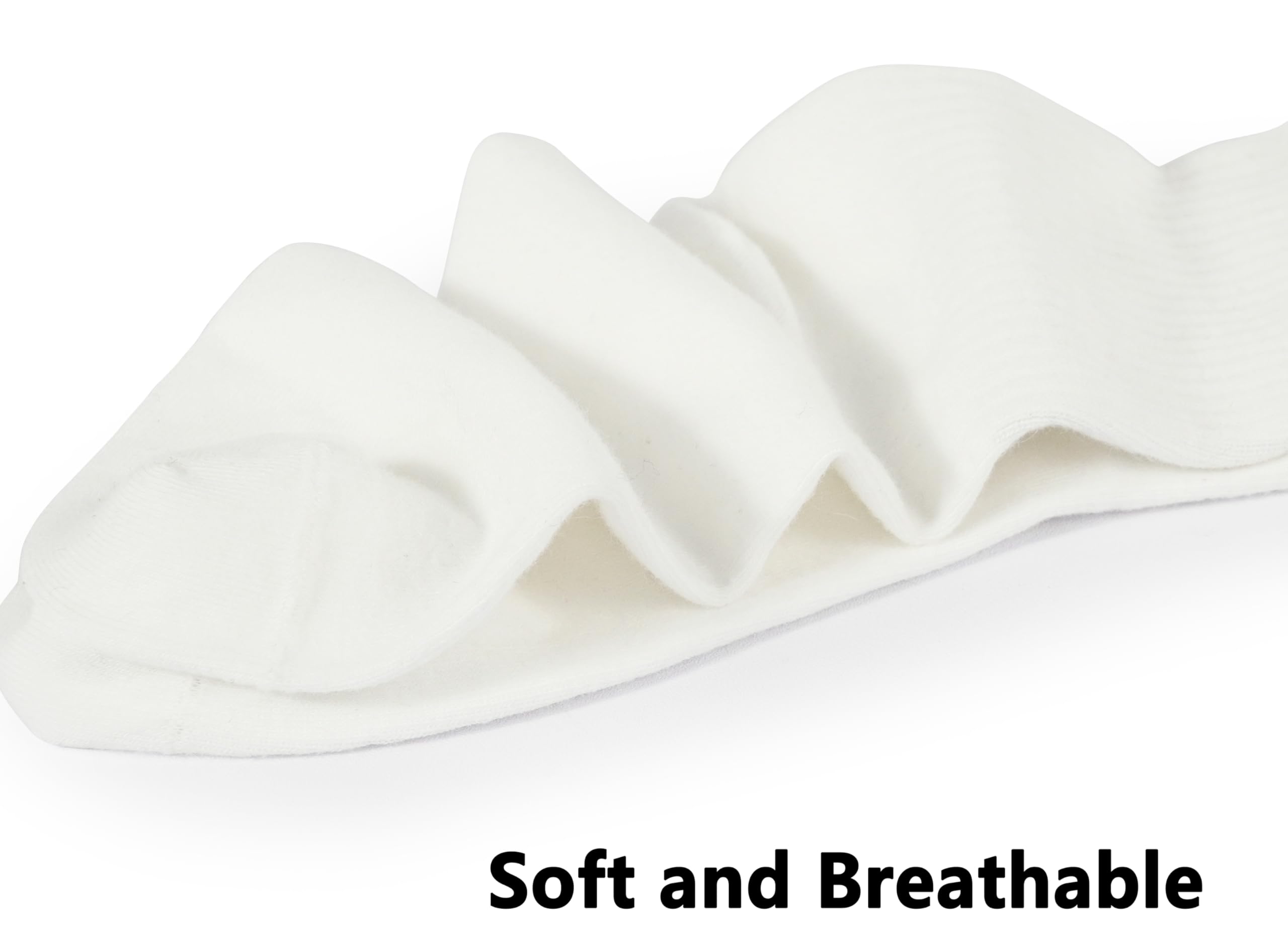 BomKinta Women Casual Calf Socks - Cute Cotton Crew Socks - Soft Above Ankle Sock Gifts 6 Pairs All White Size 5-10