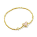 Kendra Scott Ari Heart Stretch Bracelet, 14k Gold Plated Brass, Drusy Quartz, Fashion Jewelry for Women