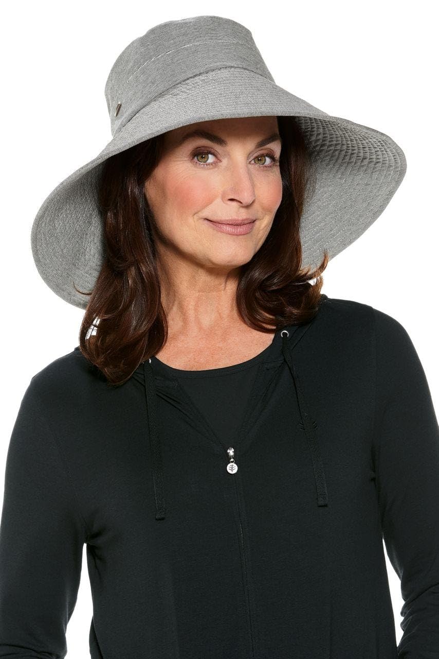 Women's Beach Hat - UPF 50+ Sun Protection - Brittany in Black/White
