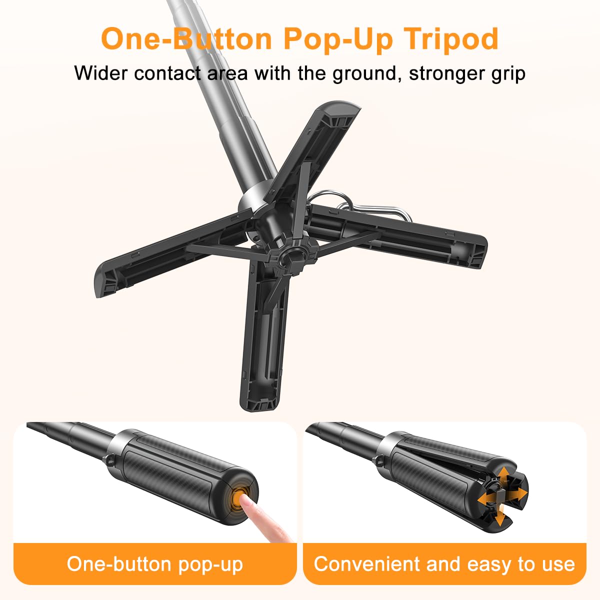 Upgrated 5-in-1 Magnetic Selfie Stick with Remote for Cell Phone 360° Rotation.Can Transforms into Mini Tripod/Camera Grip/Handheld Stabilizer/Phone Stand.Extend to 25 inches