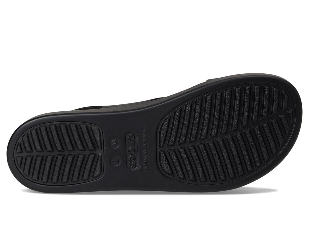 Crocs Brooklyn Low Wedges Sandal, Black/Black, 9
