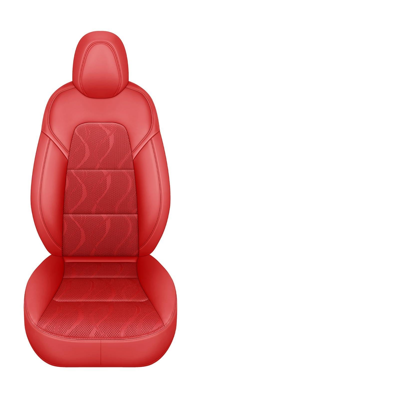 Dtuupts Tesla Model Y Seat Cover Full Set, Faux Leather Tesla Car Seat Cover, Perfect Suitable for Tesla Model Y 2020 2021 2022 2023 2024 2025 (Red)