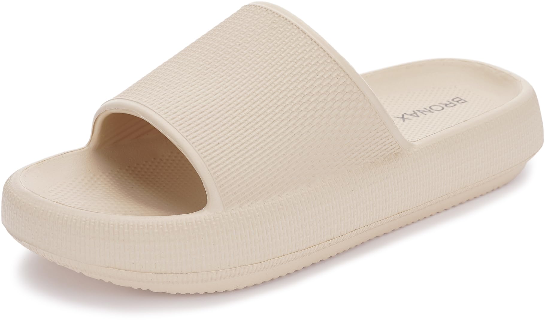 BRONAX Pillow Slippers for Women and Men | House Slides Shower Sandals | Cushioned Thick Sole 42-43 Khaki