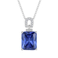 Inpasne Tanzanite Necklace 925 Sterling Silver Emerald Cut Necklace Baguette Pendant December Birthstone Jewelry Gifts for Women