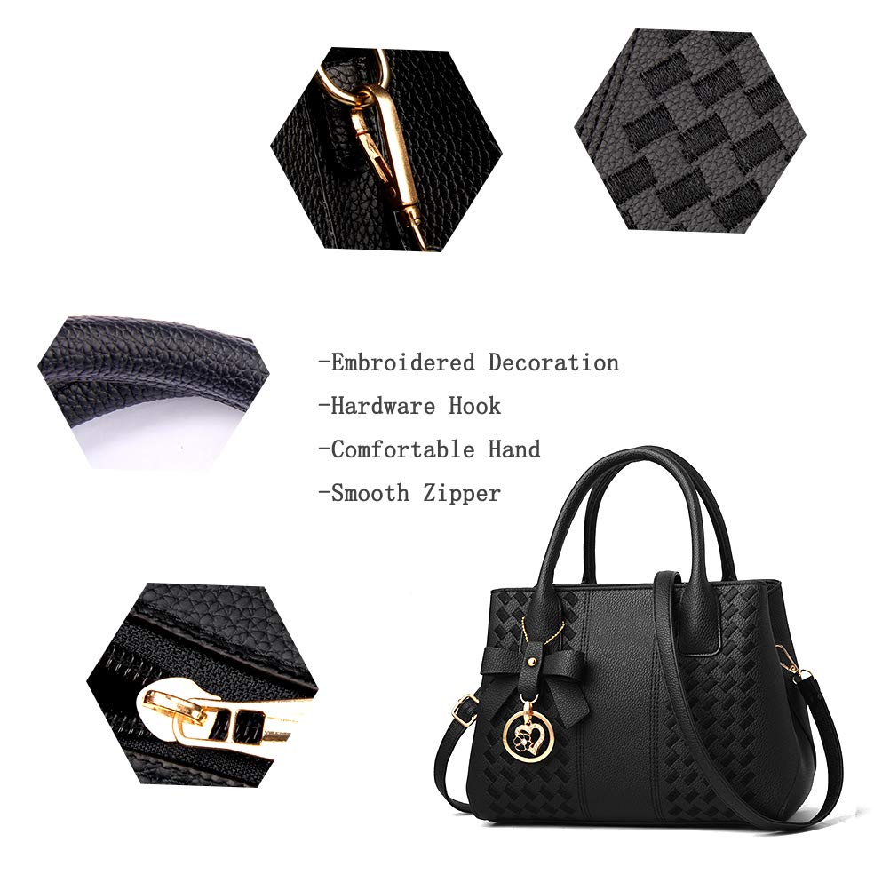 Jeniulet Purses and Handbags for Women Fashion Ladies PU Leather Top Handle Satchel Shoulder Tote Bags