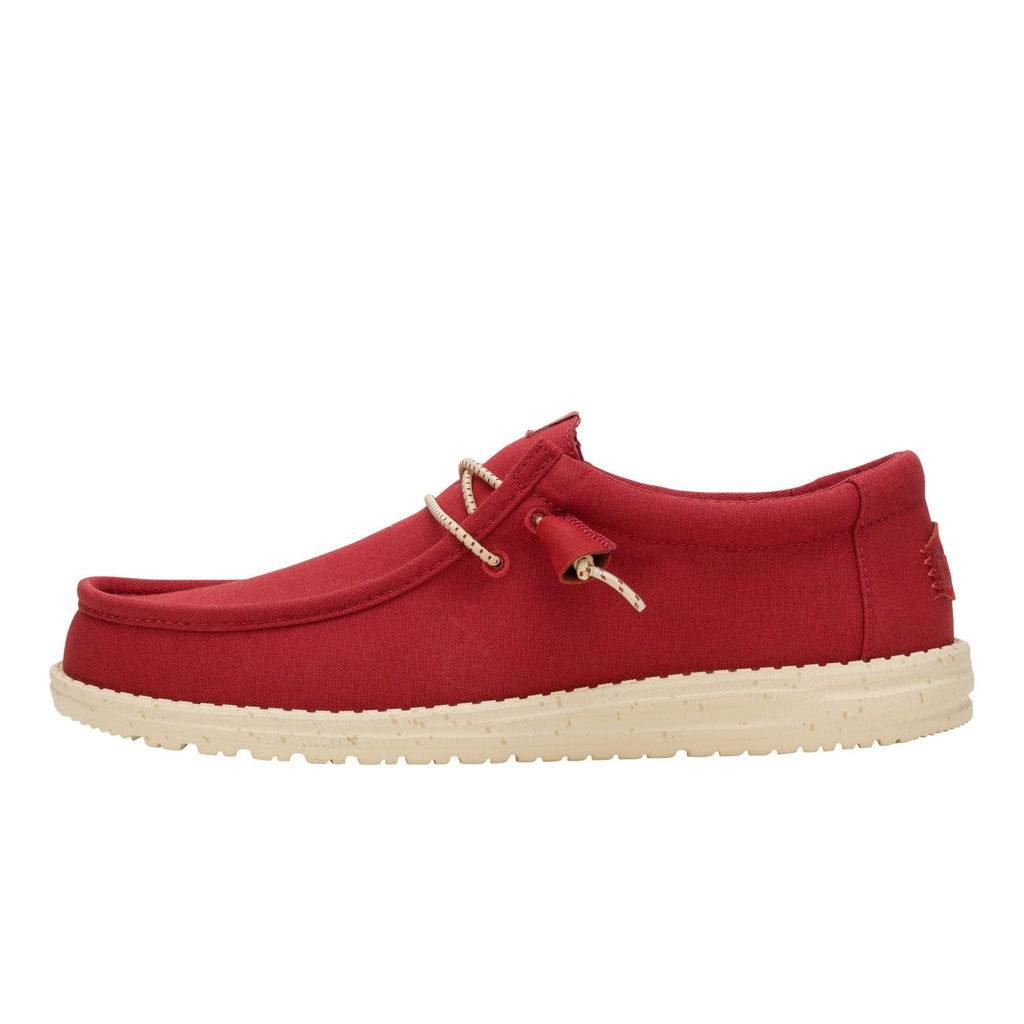 HEYDUDE Men's Wally Canvas Chili Size 11, Men’s Shoes, Slip-on Loafers, Comfortable & Light-Weight