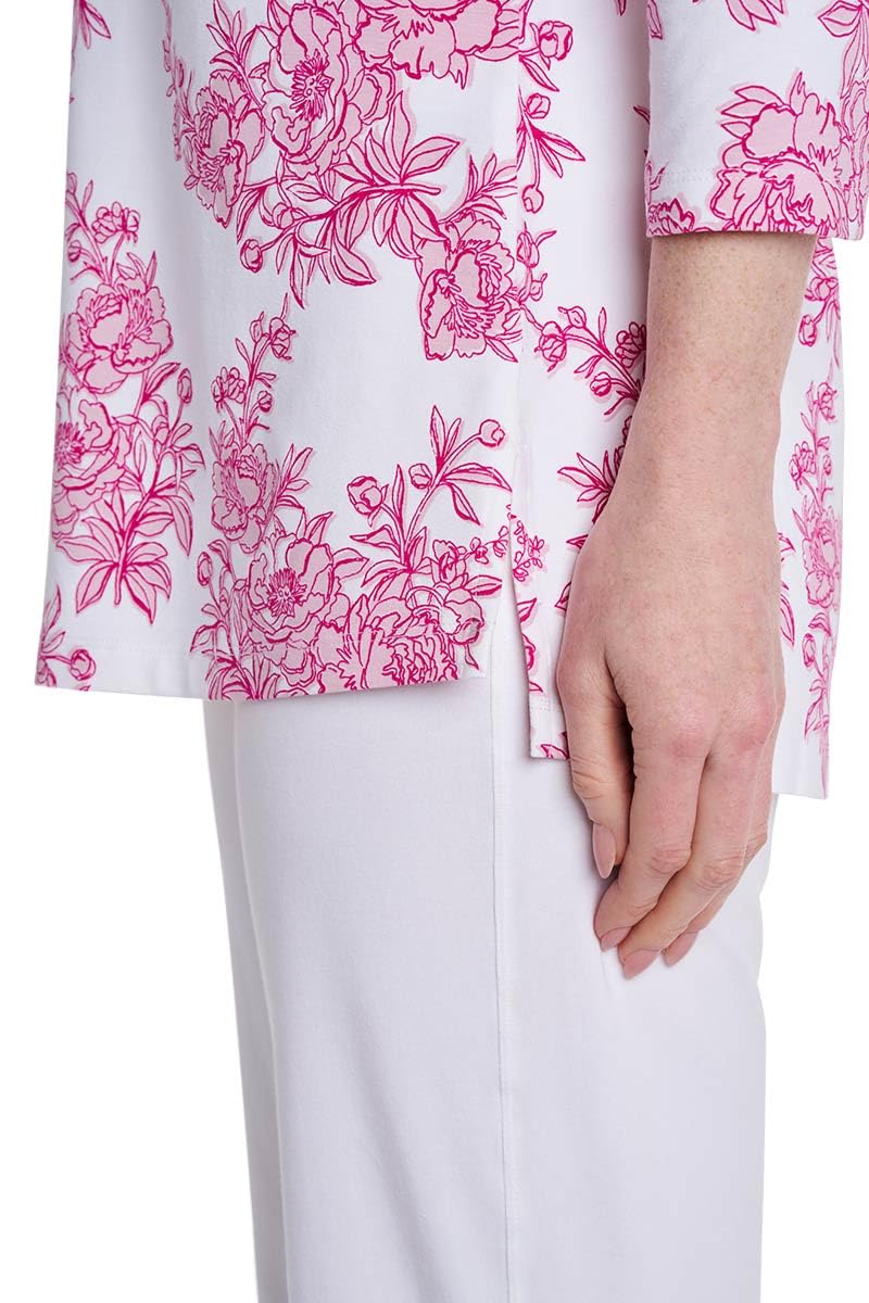 WomenÕs Tunic Top - UPF 50+ Sun Protection - St. Lucia in Fuchsia Pink