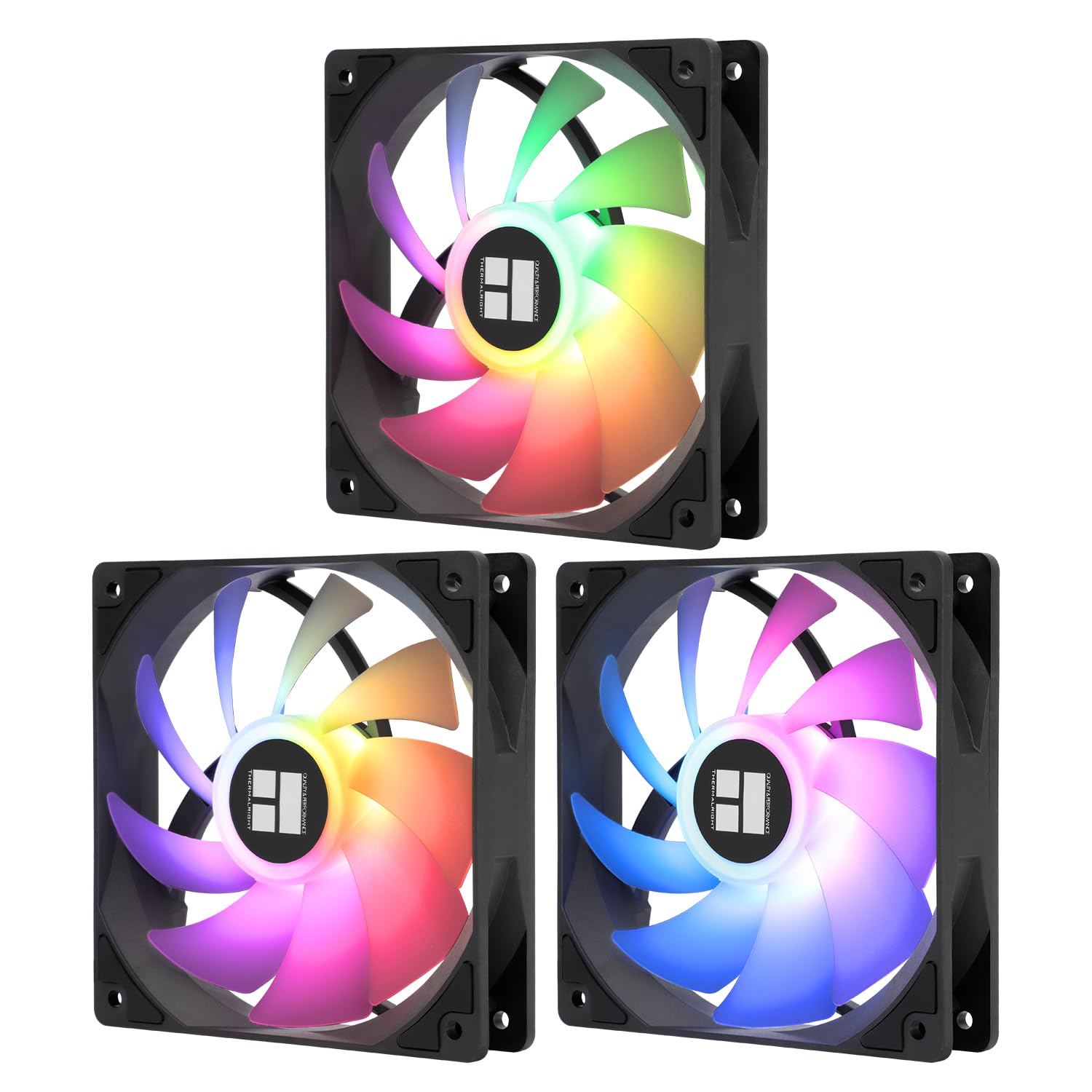 Thermalright TL-C12C-S X3 CPU Fan 120mm ARGB Case Cooler Fan, 4pin PWM Silent Computer with S-FDB Bearing Included, up to 1550RPM Cooling Fan（3 Quantities）