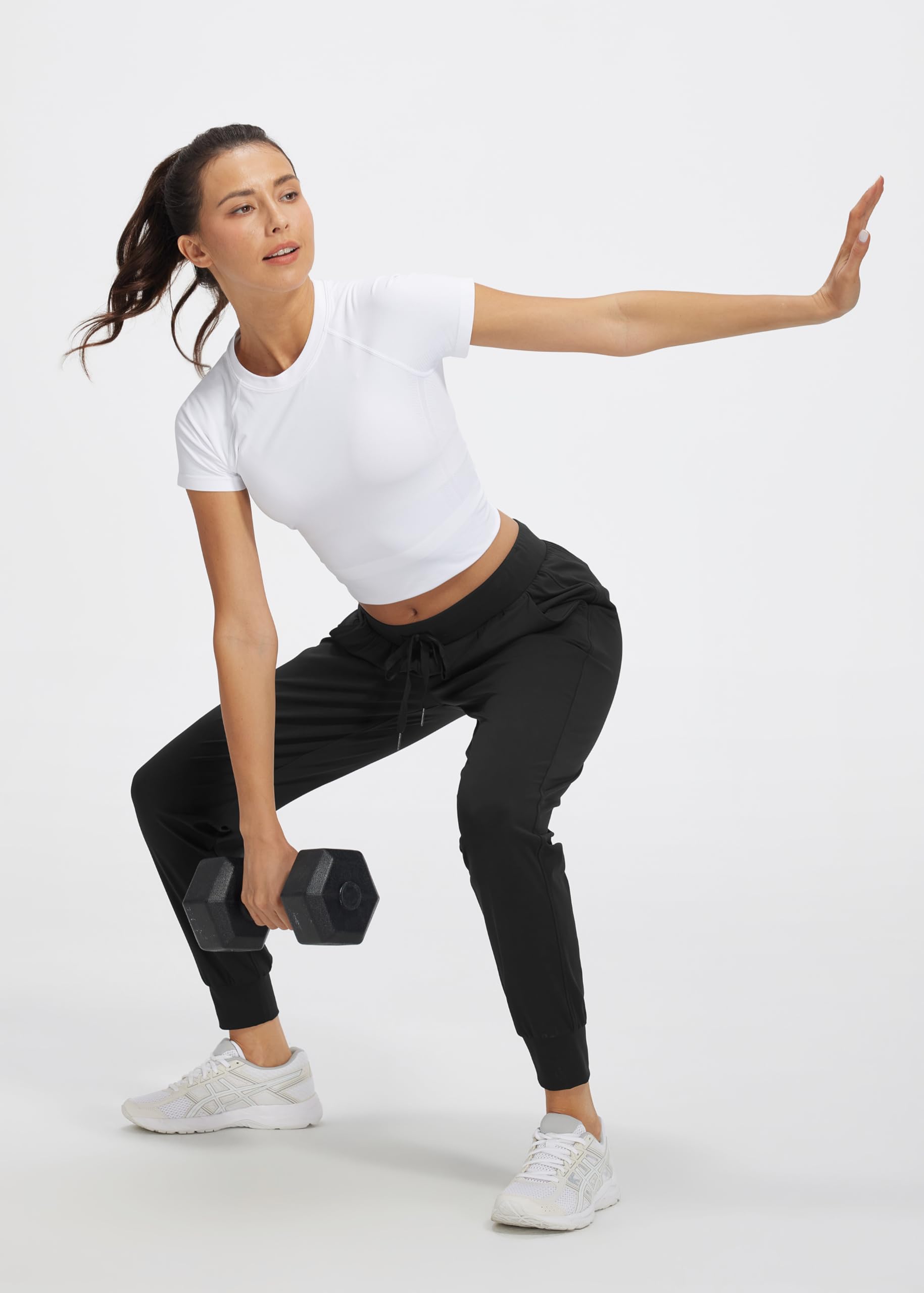 Libin Women's Joggers Pants Athletic Sweatpants with Pockets, Black M