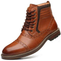 Arkbird Mens Chelsea Boots, Stylish and Comfort Leather Chukka Ankle Boots with Zipper (Brown 9)