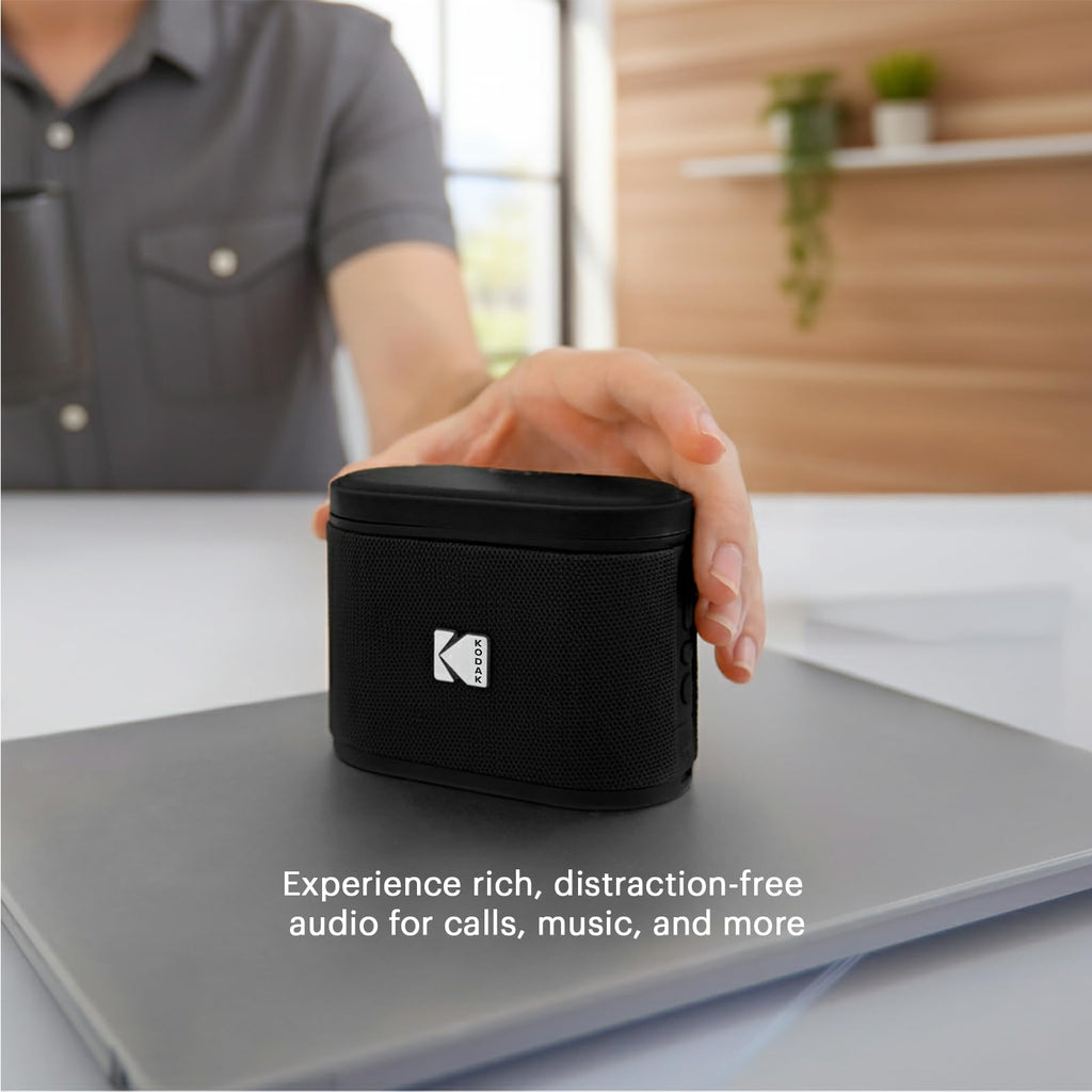 KODAK SOUNDBRIX Portable Bluetooth Speaker IPX4 Water Resistant Wireless 5H Playtime Stackable Speaker 100 Speaker Pairing White Elephant Gift Adults Men Women Teen Boys Girls Travel
