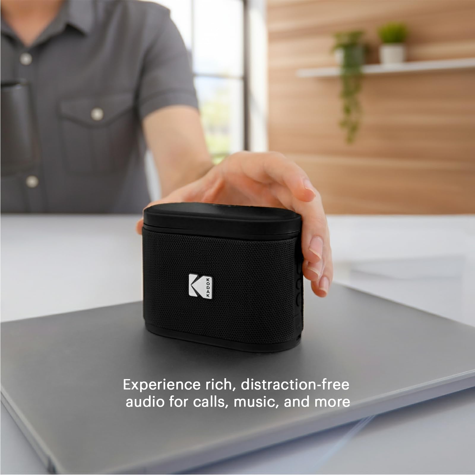 KODAK SOUNDBRIX Portable Bluetooth Speaker IPX4 Water Resistant Wireless 5H Playtime Stackable Speaker 100 Speaker Pairing White Elephant Gift Adults Men Women Teen Boys Girls Travel