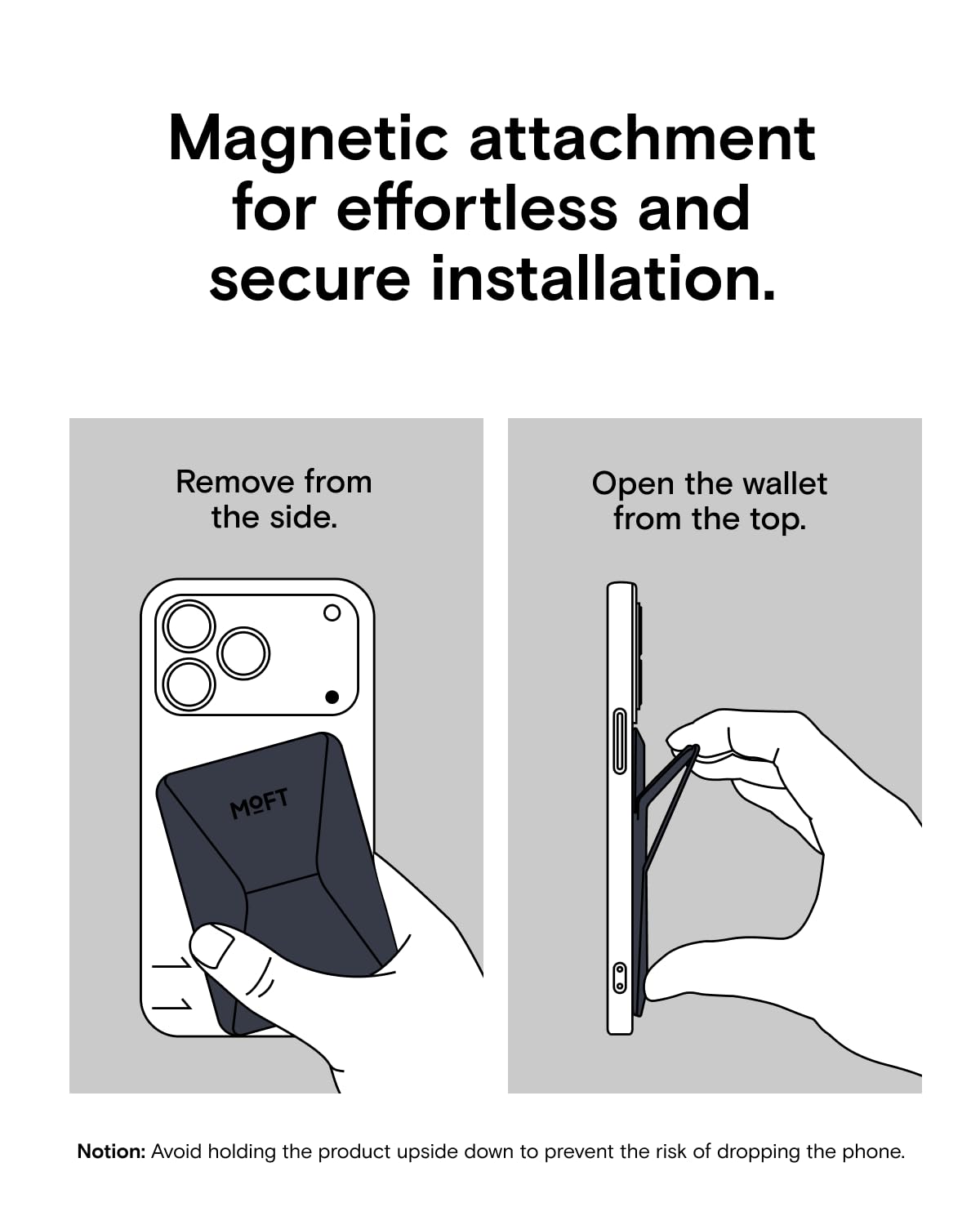 MOFT Magnetic Wallet Stand Compatible with iPhone 17/16/15/14/13/12 Series, Angle Adjustment & Magsafe Compatible MOVAS Phone Stand,Navy Blue