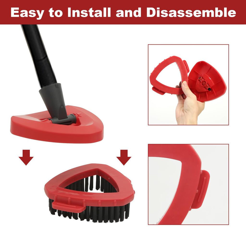 4 Pieces Mop Head Replacement Set Compatible with Ocedar RinseClean 2 Tank System, 2 Pack Microfiber Mop Replace Head, 1 Pack Scrub Brush Scrubber Mop Head, 1 Mop Base for Household Cleaning