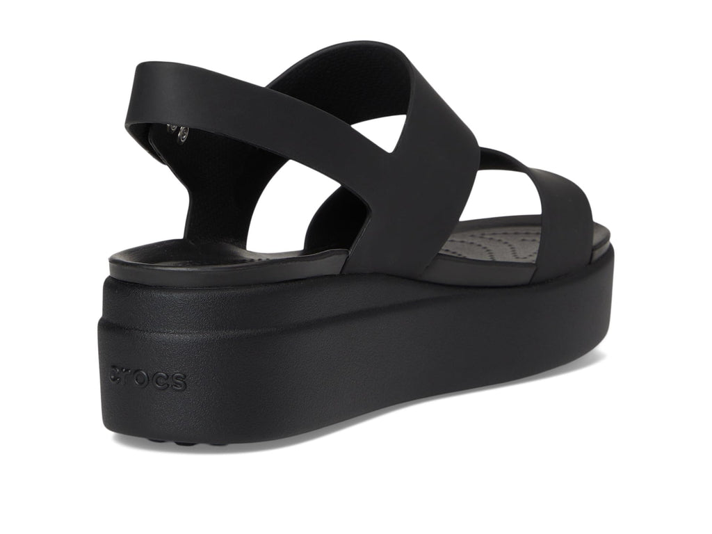 Crocs Brooklyn Low Wedges Sandal, Black/Black, 9