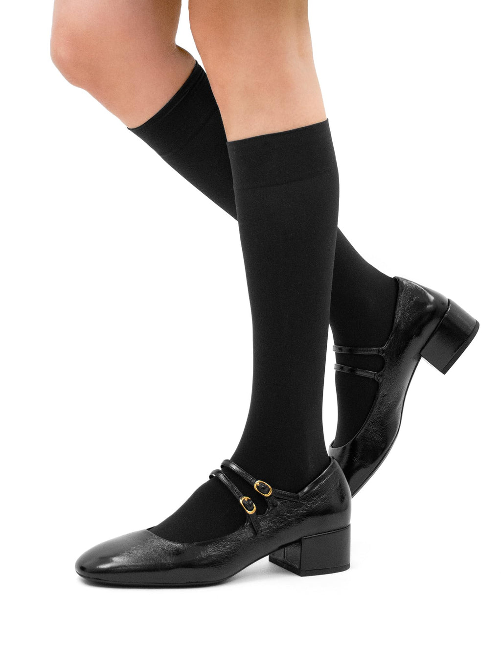 HUE womens Soft Opaque Knee High (Pack of 3) dress socks, Black, 1 US