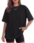 GAYHAY Black Oversized Tshirts for Women - Summer Spring Tops Short Sleeve Tee Shirts Fashion Casual Workout Clothes 2026