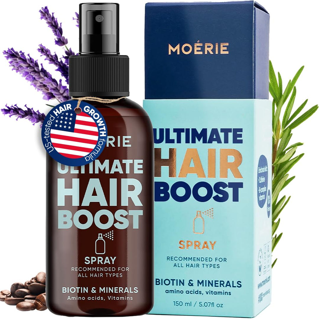 Moerie Hair Growth Spray for Men and Women, Hair Loss Solution with Biotin and Rosemary, Thickening Serum for Hair Regrowth and Thinning Hair - Ultimate Scalp and Growth Care