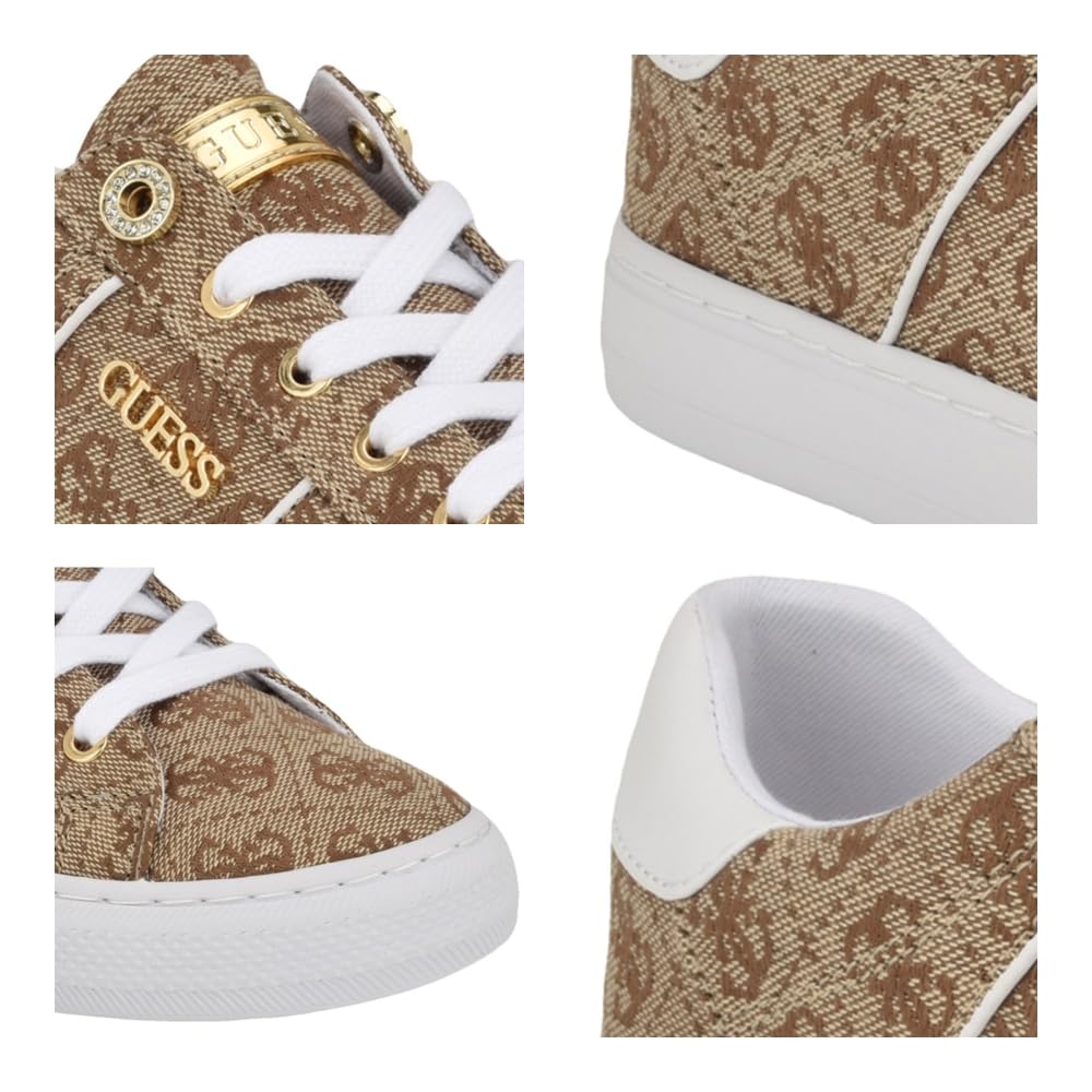 Guess Women's Loven Sneaker, Medium Brown 219, 7