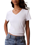 Calvin Klein V-Neck Short Sleeve Tee Bright White