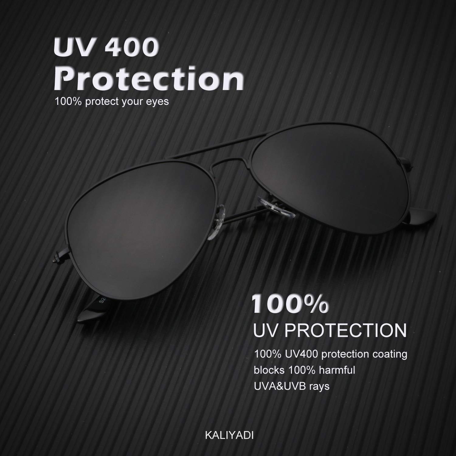 KALIYADI Classic Aviator Sunglasses for Men Women Driving Sun glasses Polarized Lens UV Blocking (3 Pack) 58mm