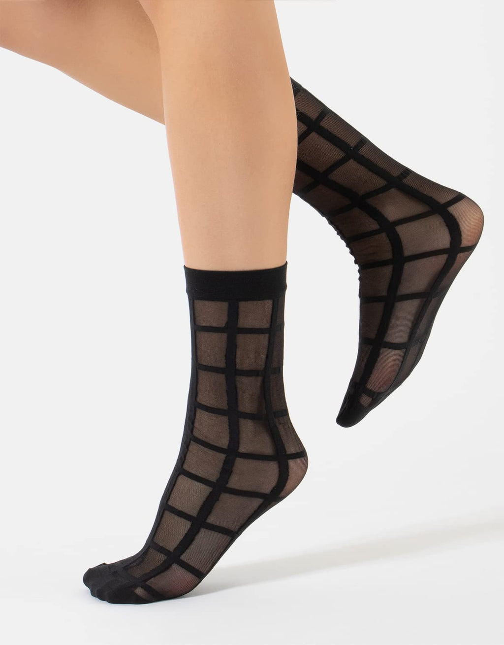 CALZITALY 3 Pairs Women Pop Socks, Sheer Everyday Ankle Socks in 3 Different Designs: Dots, Stripes and Geometric (One Size, Black)