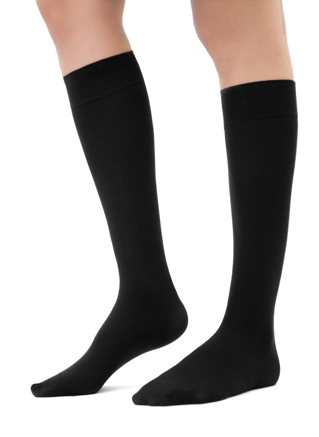 HUE womens Soft Opaque Knee High (Pack of 3) dress socks, Black, 1 US