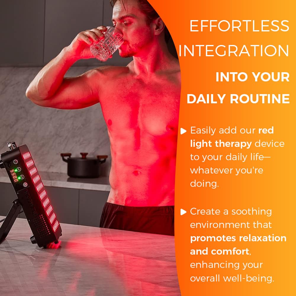 BestQool Red Light Therapy, Dual Chip Elite Grade LED Red Infrared Light Device with Near-Infrared Light 660nm 850nm High Power Red Light Therapy Panel at Home, Ideal for Body, Face, 105W (Black 60)
