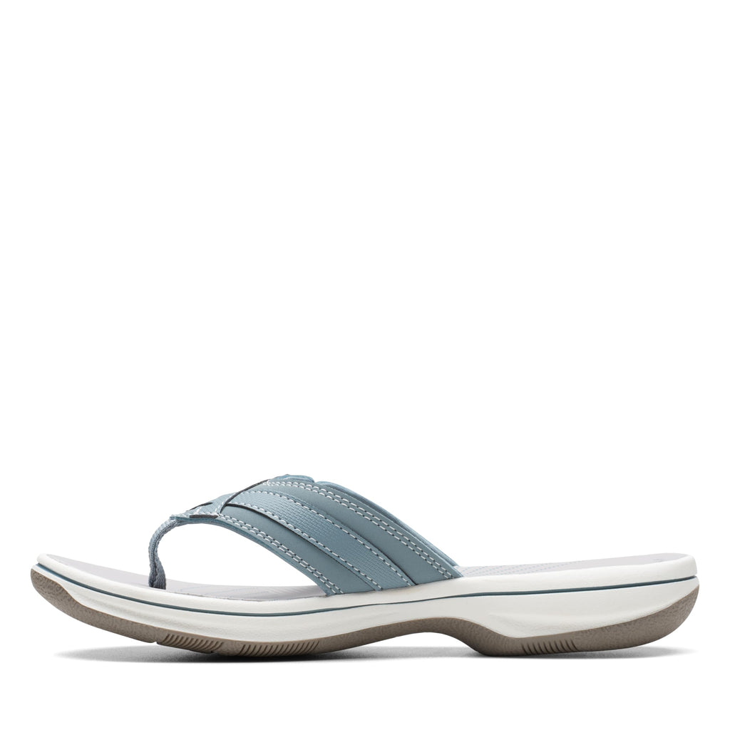 Clarks Women's Breeze Sea Flip-Flop, Blue Grey Synthetic, 9