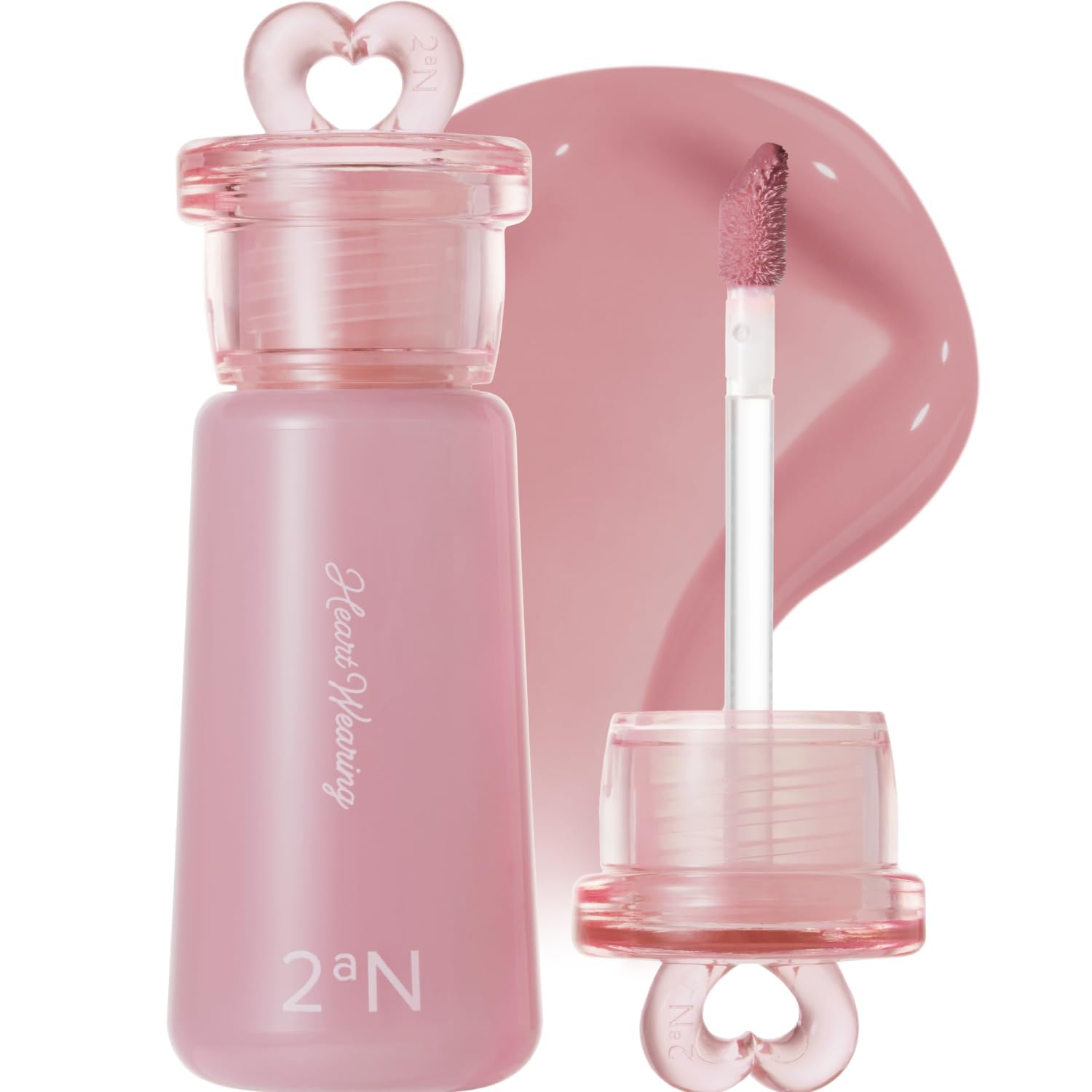 [2aN Heart Wearing Liquid Cheek (0.15oz) – Dewy Liquid Blush with Soft Glow & Clear Layering | Hydrating Essence + Glossy Oil Blend | Buildable, Finger-Blend Texture|8 Vibrant Shades] (06 Bare Glow)