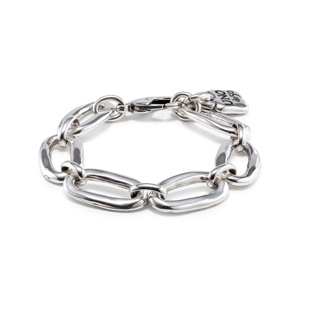 Uno de 50 AWESOME Oval Link Chain Bracelet, Sterling Silver Plated