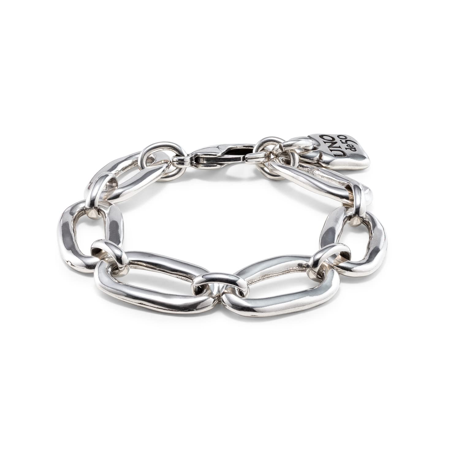 Uno de 50 AWESOME Oval Link Chain Bracelet, Sterling Silver Plated