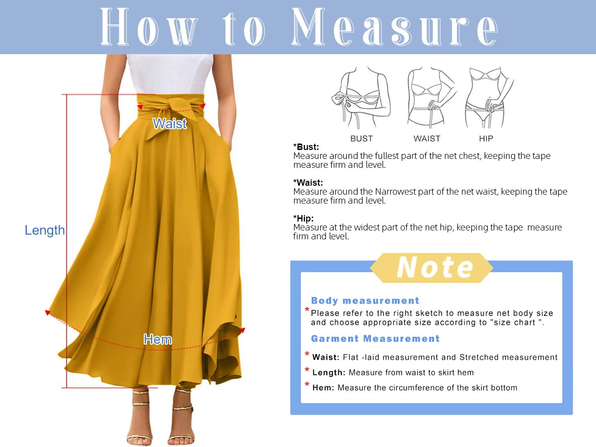 chouyatou Women's Elegant High Waisted Side Slit Irregular Bohemian Maxi Skirt with Pockets (Medium, Yellow)