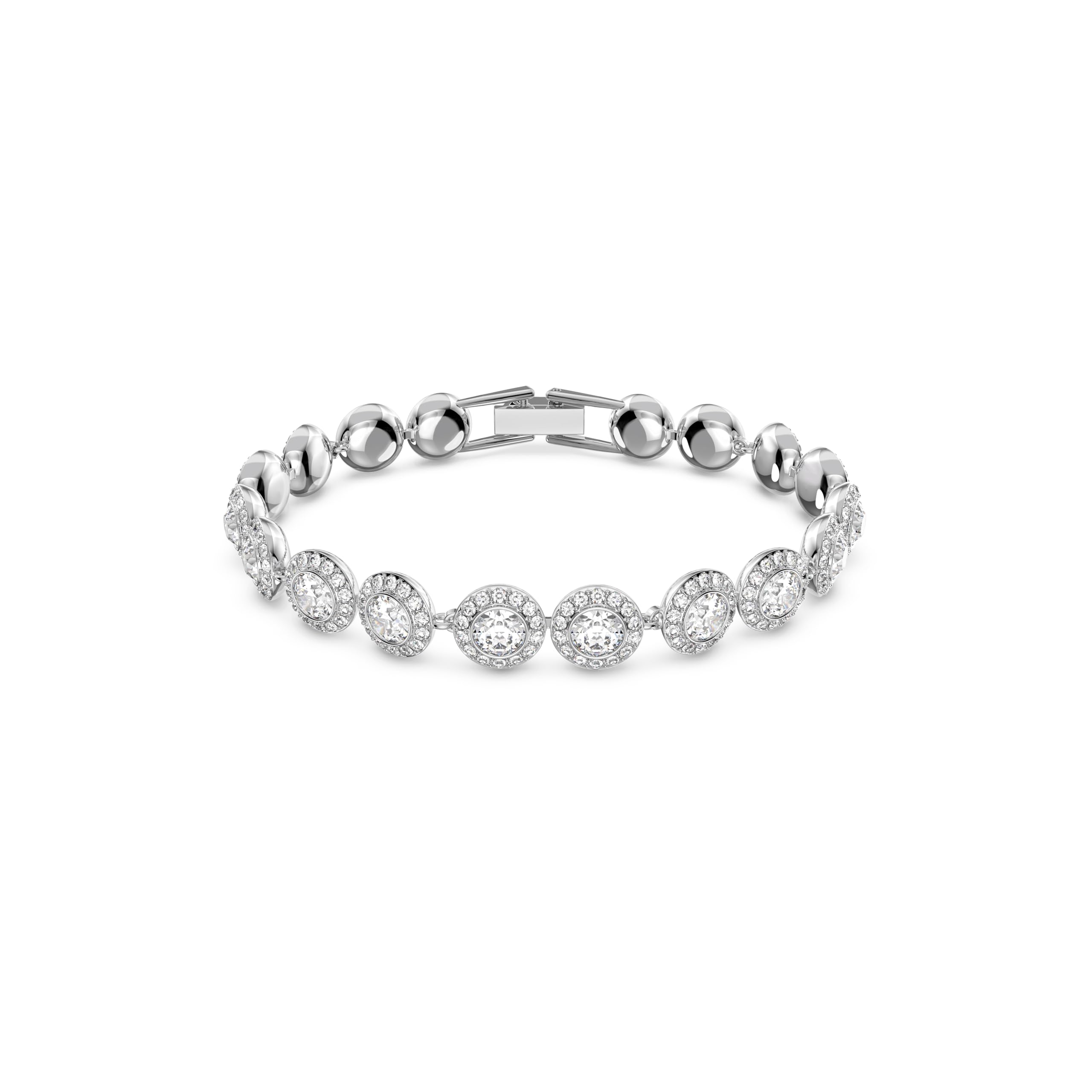 Swarovski Crystal Authentic Angelic All Around Set of Necklace, Bracelet and Earrings, White, Rhodium Finish- Women's Hypoallergenic Sparkling Jewelries - Nickel Free Crystal Jewelry Collection