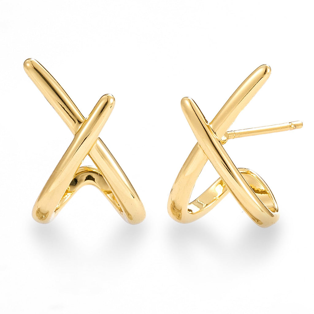MUMREUES Gold Earrings for Women Trendy,14K Gold Plated Stud Earrings Dainty Earrings Simple Minimalist Gold Earrings Hypoallergenic Earring for Women Gifts