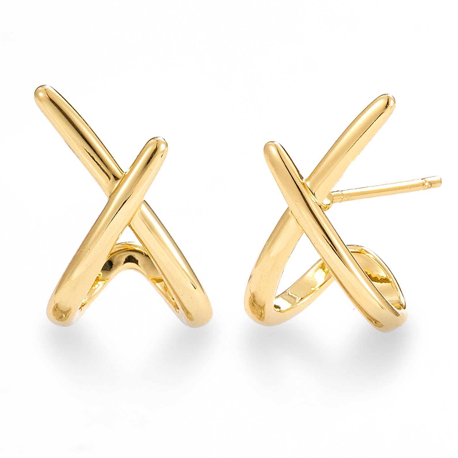 MUMREUES Gold Earrings for Women Trendy,14K Gold Plated Stud Earrings Dainty Earrings Simple Minimalist Gold Earrings Hypoallergenic Earring for Women Gifts