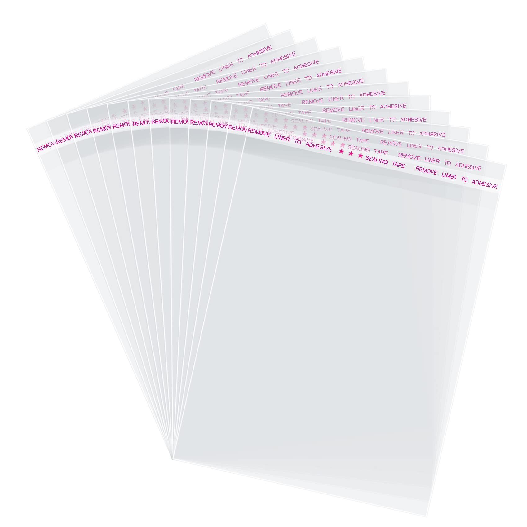 Morepack Self Sealing Cellophane Bags,5x7 Inches 200 Pcs Clear Resealable Cookie Bags Self Adhesive for Packaging Cookies,Favors, Products