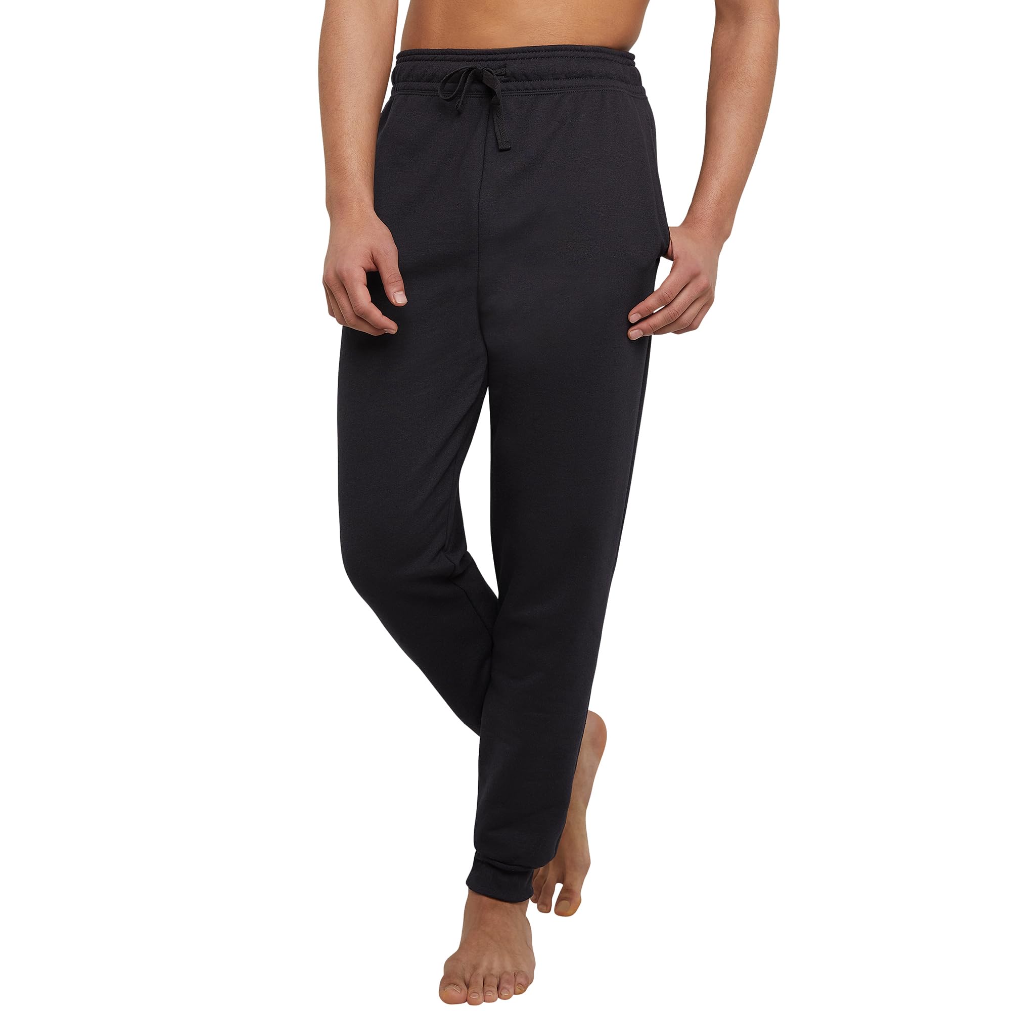 Hanes Men's Jogger Sweatpant with Pockets, Black, Small