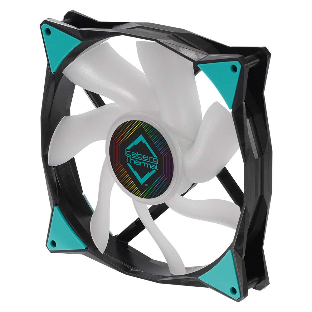 Iceberg Thermal IceGALE Addressable RGB 140mm PWM Dual Ball Bearing ARGB Case Fan (Black)