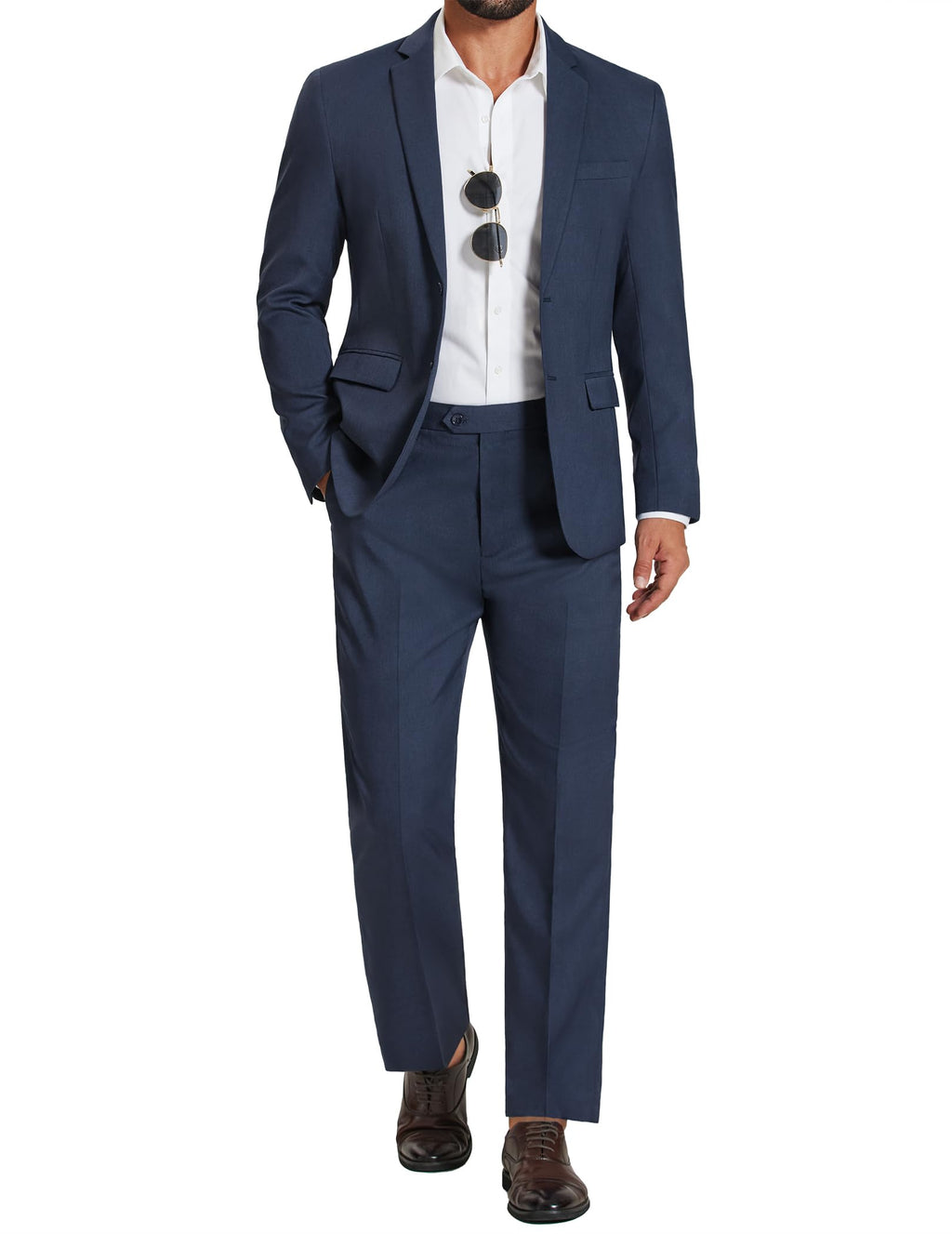 COOFANDY Mens 2 Piece Suit Slim Fit 2 Button Formal Jacket Suits Pants Set for Wedding Business Prom