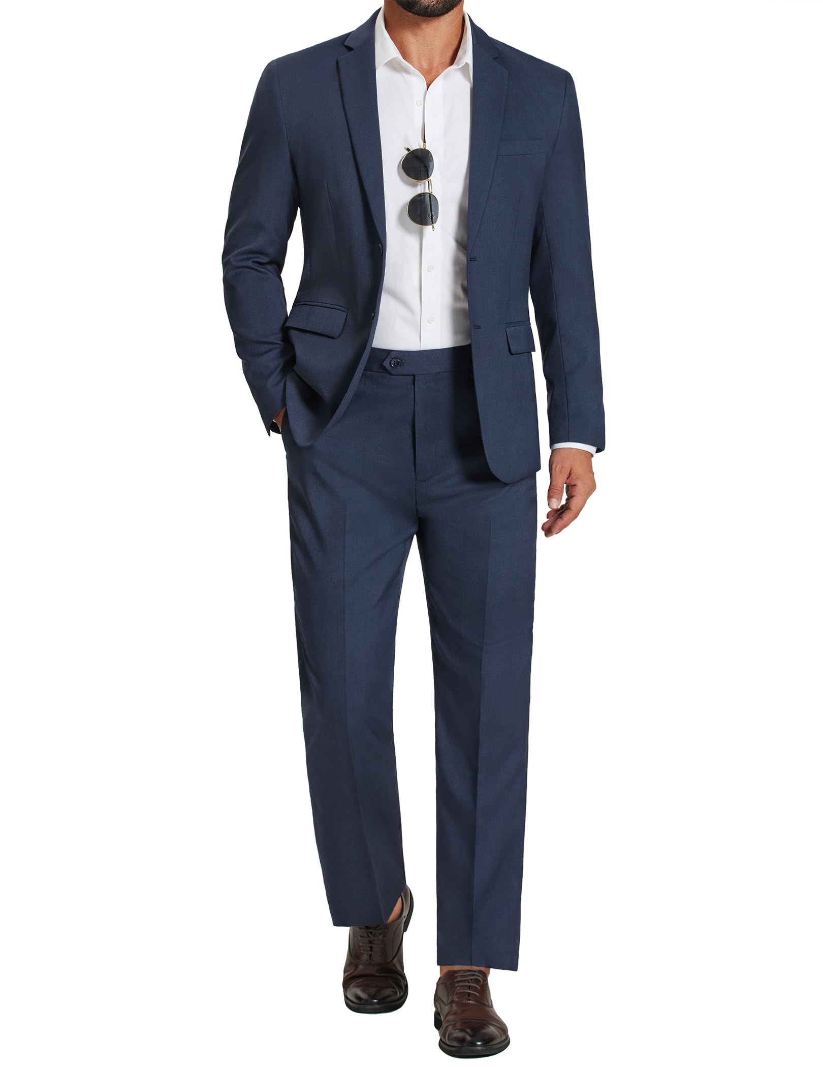 COOFANDY Mens 2 Piece Suit Slim Fit 2 Button Formal Jacket Suits Pants Set for Wedding Business Prom