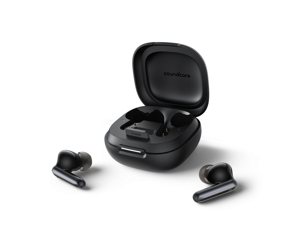 Soundcore P40i by Anker, Noise Cancelling Wireless Earbuds, Adaptive Noise Cancelling to Environments, Heavy Bass, 60H Playtime, 2-in-1 Case and Phone Stand, IPX5, Wireless Charging, Bluetooth 5.3